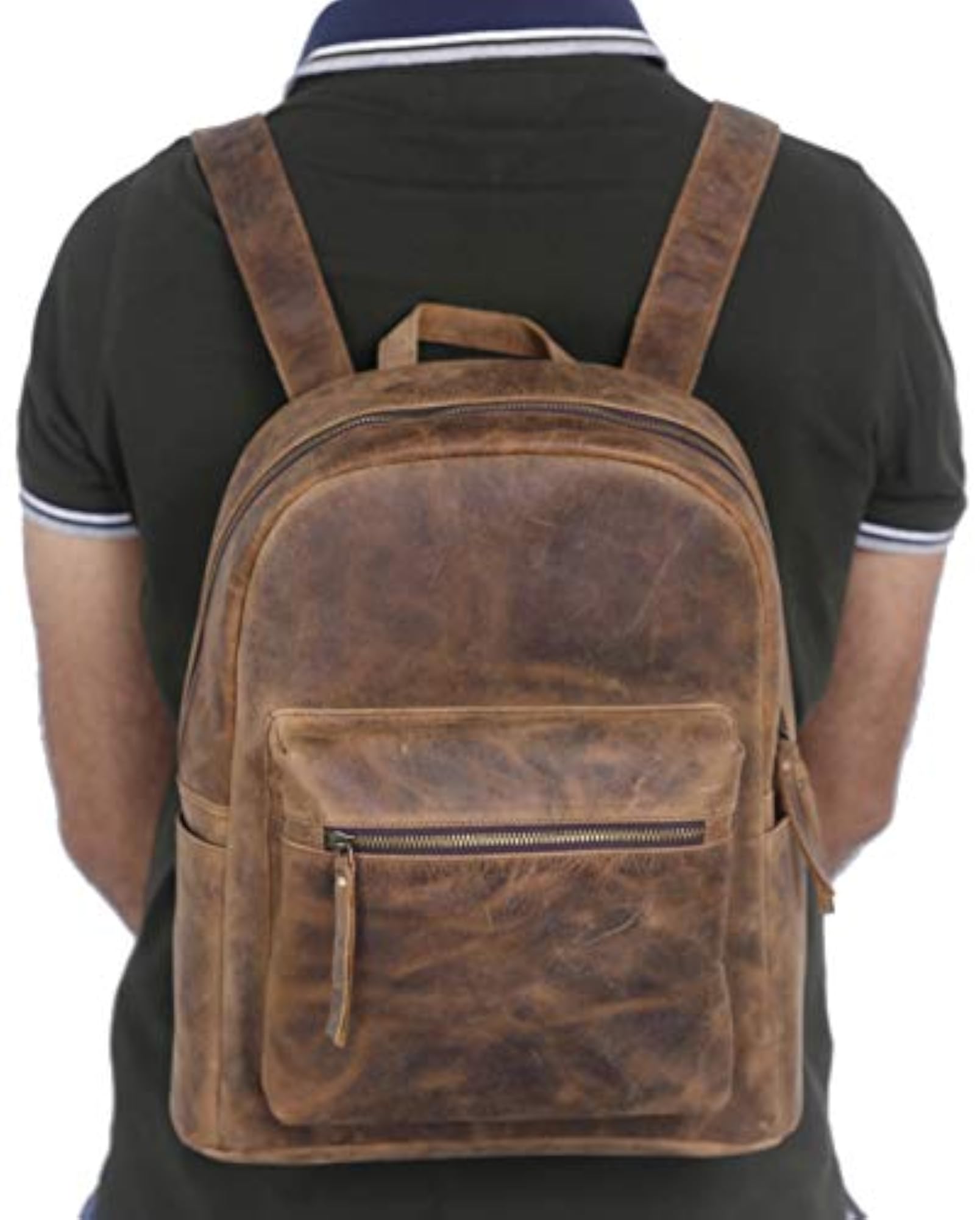 Vintage Genuine Buffalo Leather Backpack